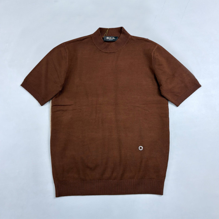 NIGO Loro Piana Men's Solid-Color Metal Logo Crew Neck Knit Short-Sleeve Sweater for Spring, Autumn, and Winter Ngvp #nigo2725
