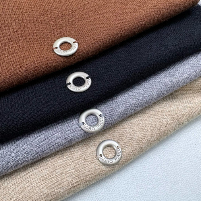 NIGO Loro Piana Men's Solid-Color Metal Logo Crew Neck Knit Short-Sleeve Sweater for Spring, Autumn, and Winter Ngvp #nigo2725