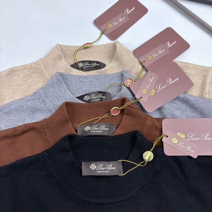 NIGO Loro Piana Men's Solid-Color Metal Logo Crew Neck Knit Short-Sleeve Sweater for Spring, Autumn, and Winter Ngvp #nigo2725