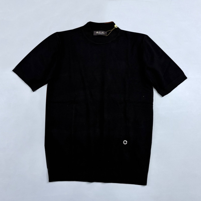 NIGO Loro Piana Men's Solid-Color Metal Logo Crew Neck Knit Short-Sleeve Sweater for Spring, Autumn, and Winter Ngvp #nigo2725