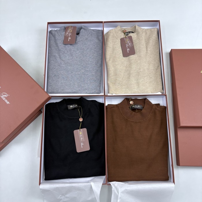 NIGO Loro Piana Men's Solid-Color Metal Logo Crew Neck Knit Short-Sleeve Sweater for Spring, Autumn, and Winter Ngvp #nigo2725