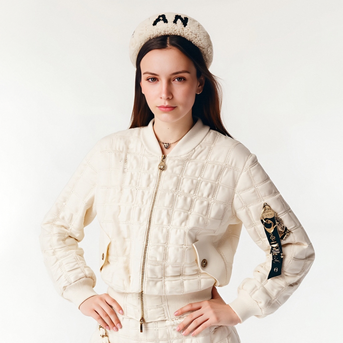 NIGO Chanel Women's Waist-Defining Zipper Long-Sleeve Jacket Checkered Solid-Color Fall/Winter Coat Ngvp #nigo331924
