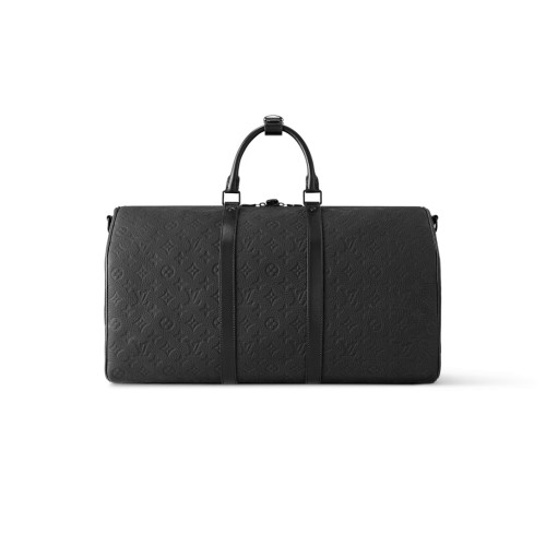 NIGO Louis Vuitton KEEPALL BANDOULIÈRE 50 Men's And Women's Fashion Classic Solid Color Embossed Print Adjustable Straps Zipper Closure Large Capacity Travel Bag Shoulder Bag Bags M44810 #nigo79554