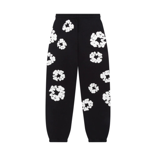 NIGO Denim Tears Men's And Women's Spring/fall Fashion Trend Solid Color Elastic Waist Tie Up Cotton Flower Foam Print American High Street Chic Brand Cuffed Sweatpants Long Pants #nigo79536
