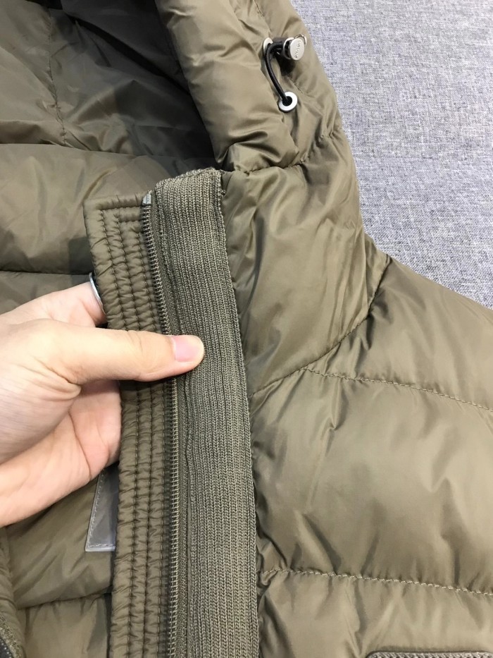 NIGO Prada Men's Fall/Winter Fashion Casual Classic Logo Triangular Enamel Emblem Hooded Zipper Patchwork Down Jacket #nigo79548