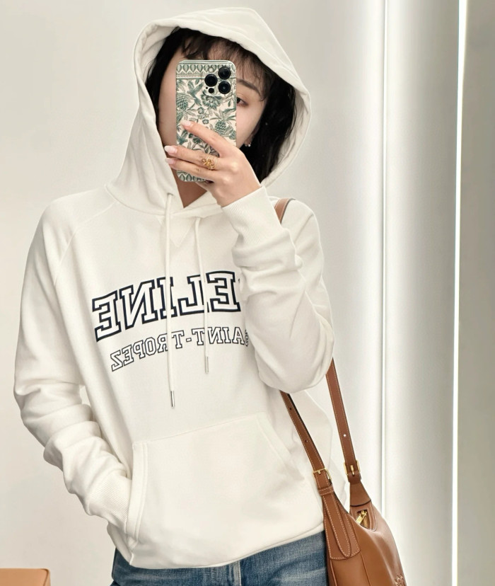 NIGO Celine Men's And Women's Spring/fall Fashion Casual Solid Color Hooded Pullover Logo Print Oversized Long Sleeve Sweatshirt #nigo79532
