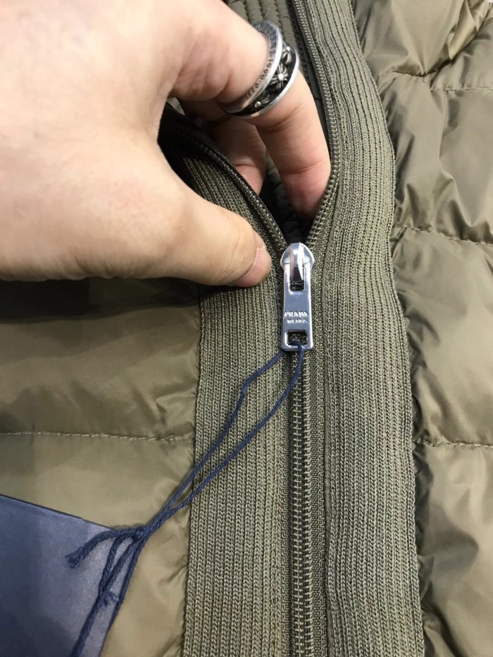 NIGO Prada Men's Fall/Winter Fashion Casual Classic Logo Triangular Enamel Emblem Hooded Zipper Patchwork Down Jacket #nigo79548