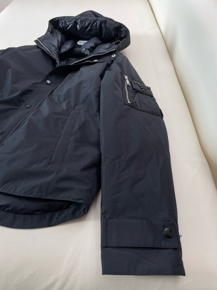 NIGO Prada Men's Fall/winter Fashion Casual Solid Color Hooded Zipper Single Button Windproof Down Jacket #nigo79565