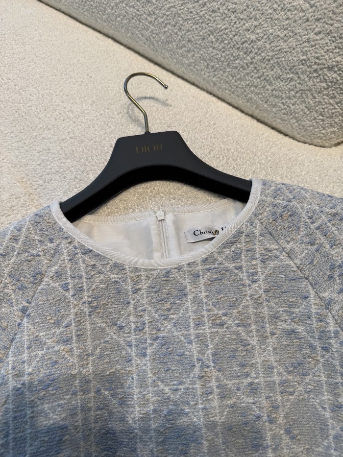 NIGO Dior ﻿ Women's Spring/Summer Fashion Casual Round Neck Simple Elegant Rattan Check Short Sleeve Dress #nigo79562