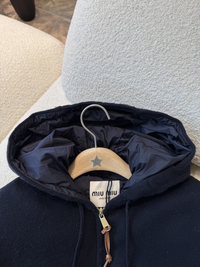 NIGO MiuMiu Men's And Women's Fall/winter Fashion Casual Hooded Zipper Cashmere Blend Down Jacket #nigo79563