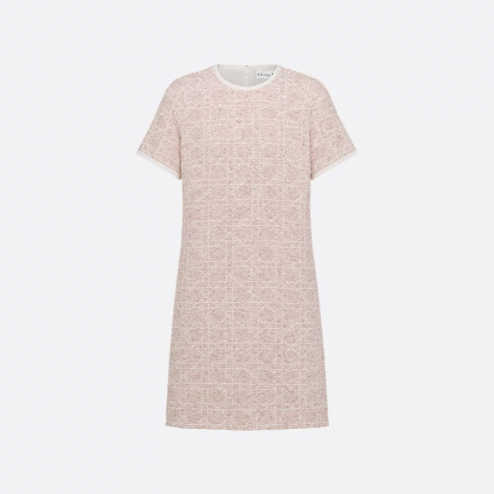 NIGO Dior ﻿ Women's Spring/Summer Fashion Casual Round Neck Simple Elegant Rattan Check Short Sleeve Dress #nigo79562