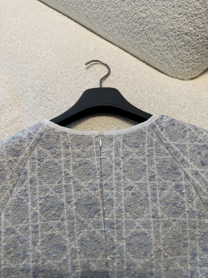 NIGO Dior ﻿ Women's Spring/Summer Fashion Casual Round Neck Simple Elegant Rattan Check Short Sleeve Dress #nigo79562