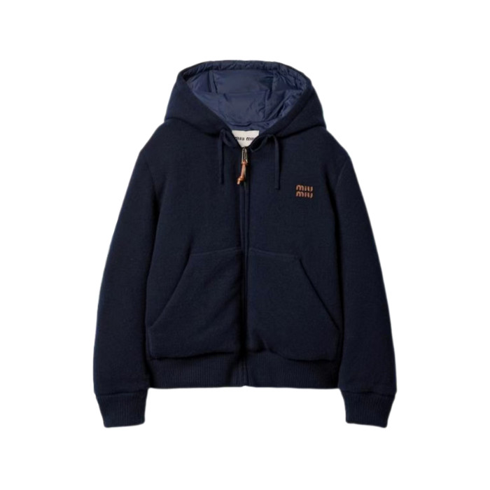 NIGO MiuMiu Men's And Women's Fall/winter Fashion Casual Hooded Zipper Cashmere Blend Down Jacket #nigo79563