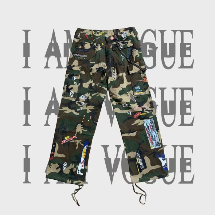 NIGO VETEMENTS Opium YVL Style Camouflage Sticker Printed Straight Overalls Playboicarti Same Style #nigo332197