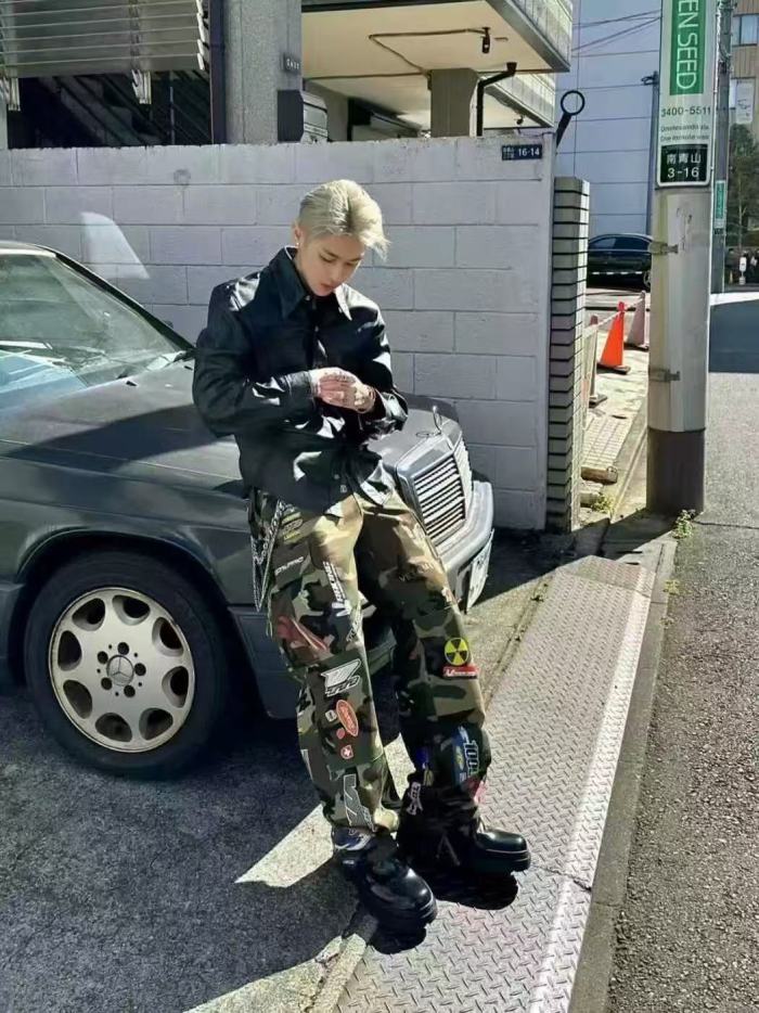 NIGO VETEMENTS Opium YVL Style Camouflage Sticker Printed Straight Overalls Playboicarti Same Style #nigo332197