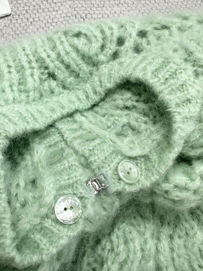 NIGO Chanel 25K Fall/Winter Haute Couture Collection Long Sleeves Short Dress Mohair And Wool Light Green #nigo332110