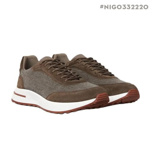NIGO Loro Piana Week End Walk Wool Thick Sole Lace Low Top Lifestyle Shoes Men's Brown Green #nigo332220