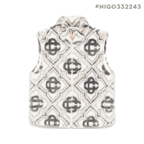 NIGO CASABLANCA 25SS Fall/Winter Men's and Women's Comfortable Zip Fastening Loose Color Block Sleeveless Vest #nigo332243