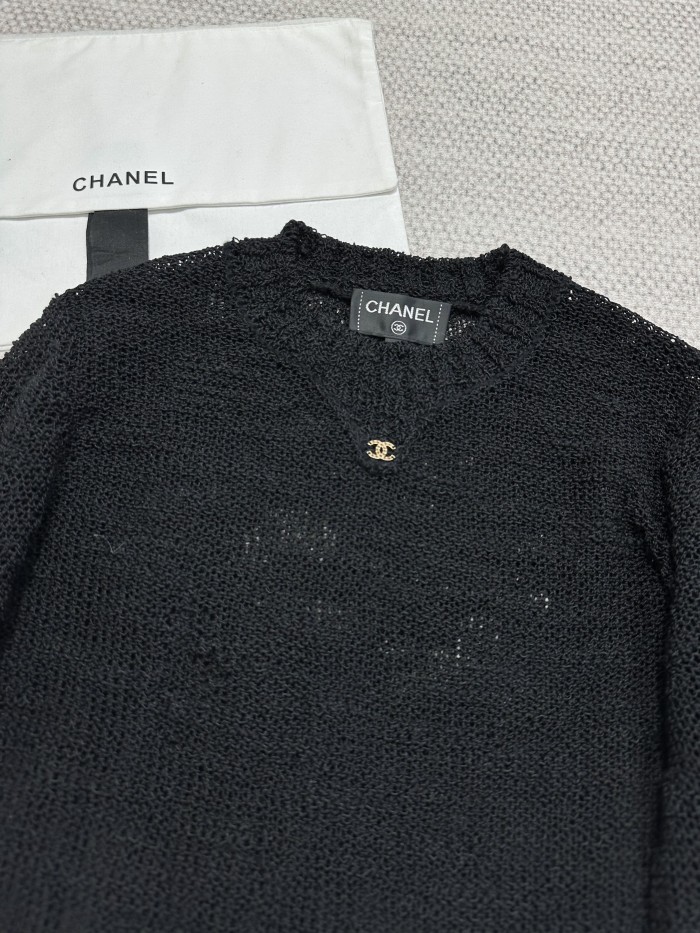 NIGO Chanel 25A Women's Long Dress Embroidered Virgin Wool Black and Gold #nigo332236