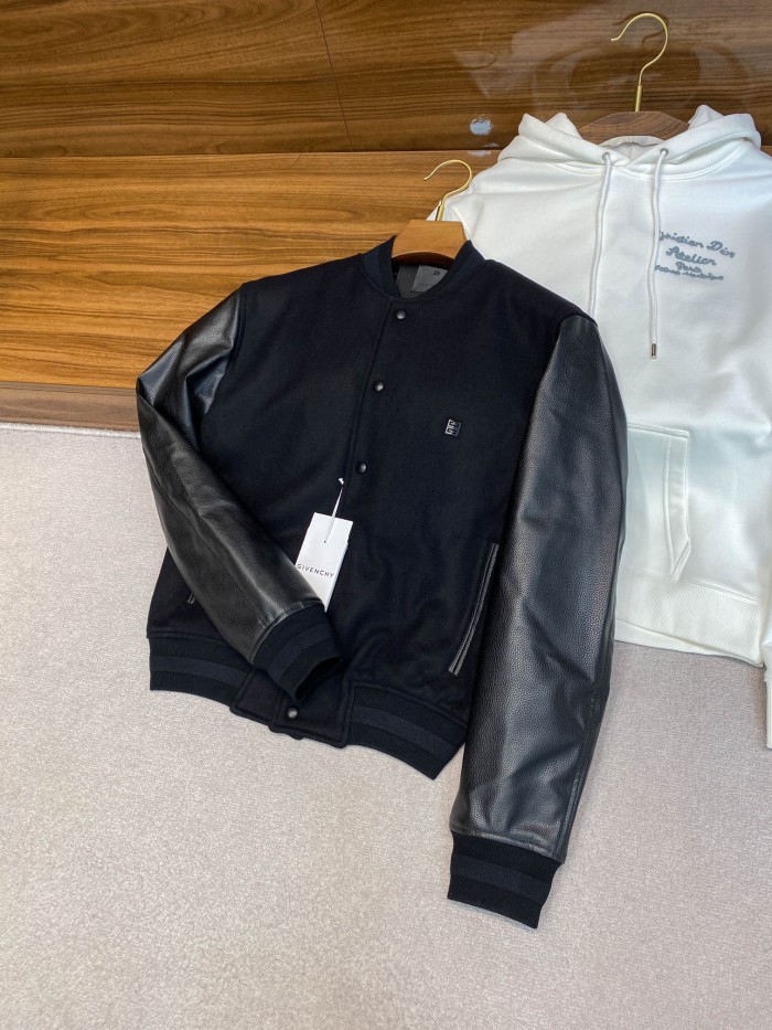 NIGO Givenchy Men's Patchwork Crew Neck Single Breasted Logo Long Sleeve Jacket Black #nigo332271