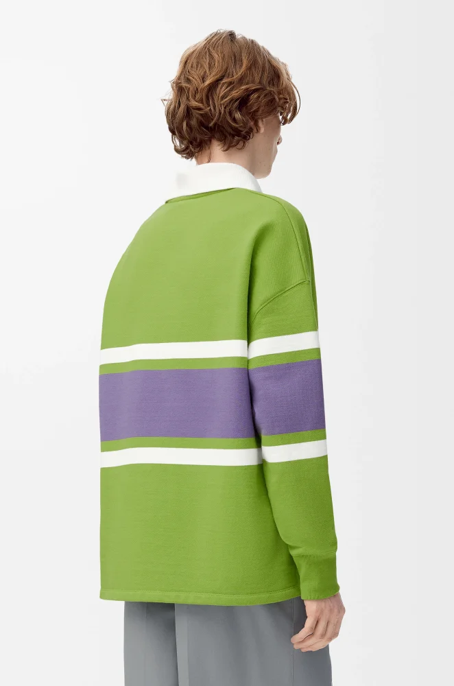 NIGO LOEWE FW25 Men's Cotton Horizontal Striped Logo Embroidered Long-Sleeved Polo Shirt #nigo332269