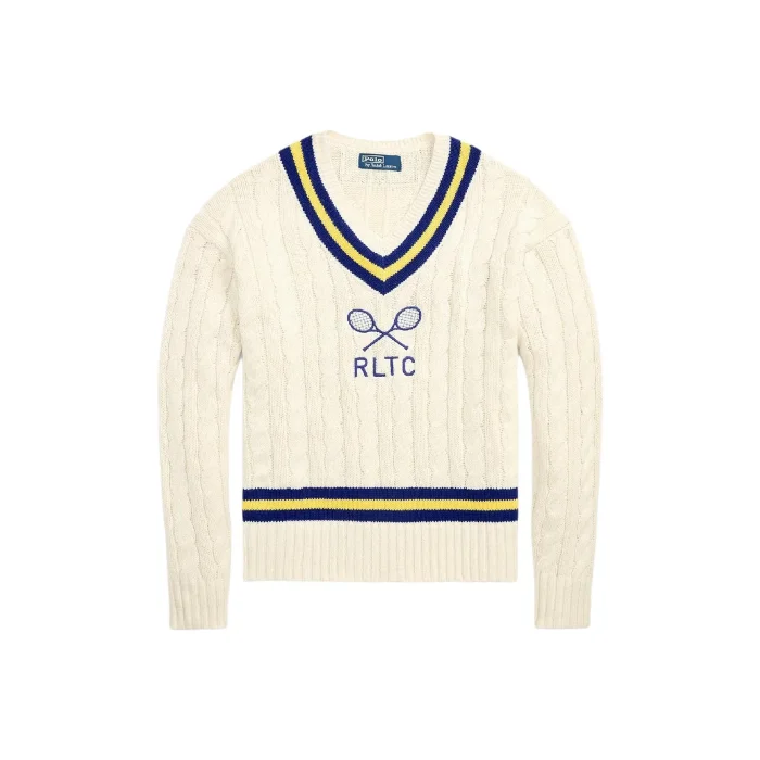 NIGO Ralph Lauren Men's Polo Solid Color V-neck Pullover Long-sleeved Autumn And Winter Knitted Wool Polo