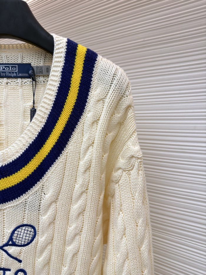 NIGO Ralph Lauren Men's Polo Solid Color V-neck Pullover Long-sleeved Autumn And Winter Knitted Wool Polo