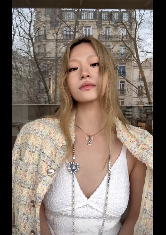 NIGO Chanel 25P New Blue Love Silver Full Diamond Double C Pearl Sweater Chain Advanced Resin #nigo317343