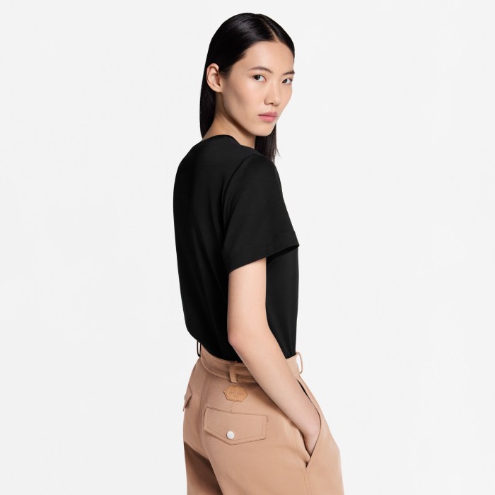 NIGO LOUIS VUITTON Women's and Men's Handwritten Logo T-shirt Simple Basic Style Embroidered letters ##nigo332341