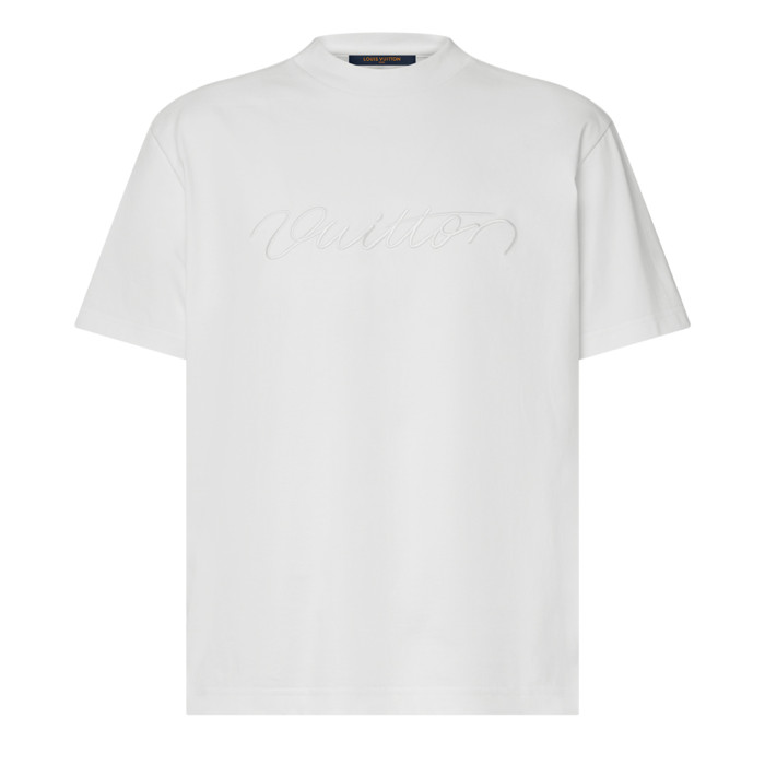NIGO LOUIS VUITTON Women's and Men's Handwritten Logo T-shirt Simple Basic Style Embroidered letters ##nigo332341