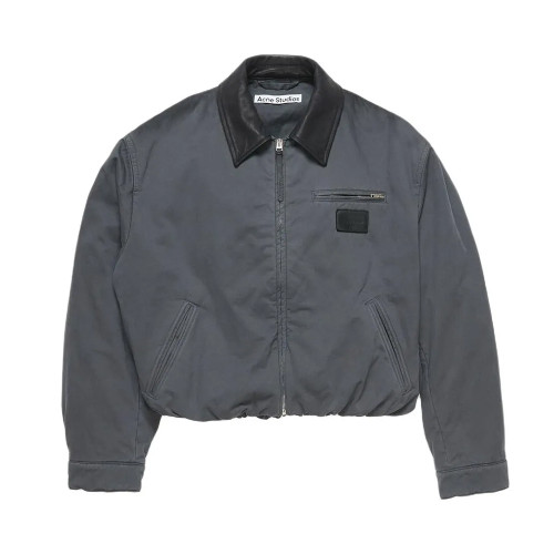 NIGO Acne Studios SS25 Men's and Women's Barn Logo Patch Fitted Zip Off Shoulder Long Sleeve Bomber Jacket #nigo332324