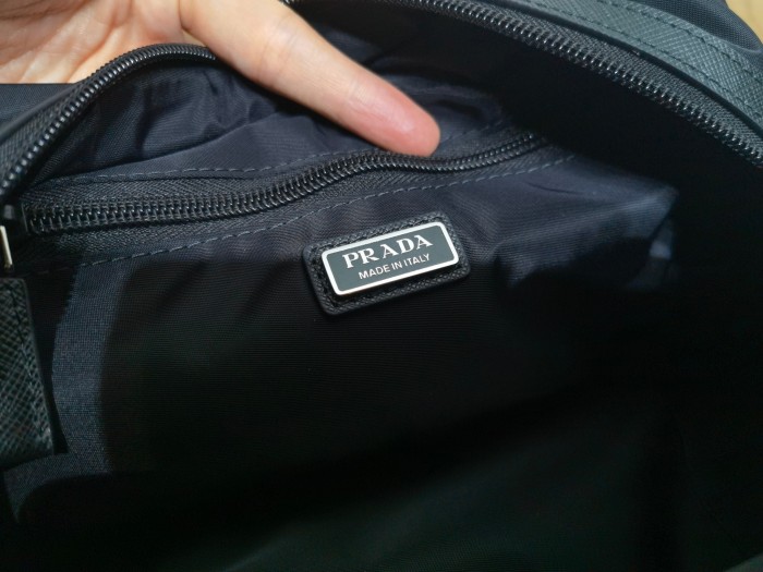 NIGO PRADA New Regenerated Nylon Enameled Triangle Logo Saffiano Leather Travel Storage Bag Toiletry Bag #nigo332316
