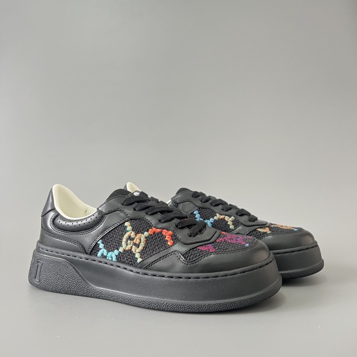 NIGO Gucci Chunky BGG Black And White Panda Biscuit Shoes Couple Model Cowhide Stitching GG Embossed Cowhide #nigo332565
