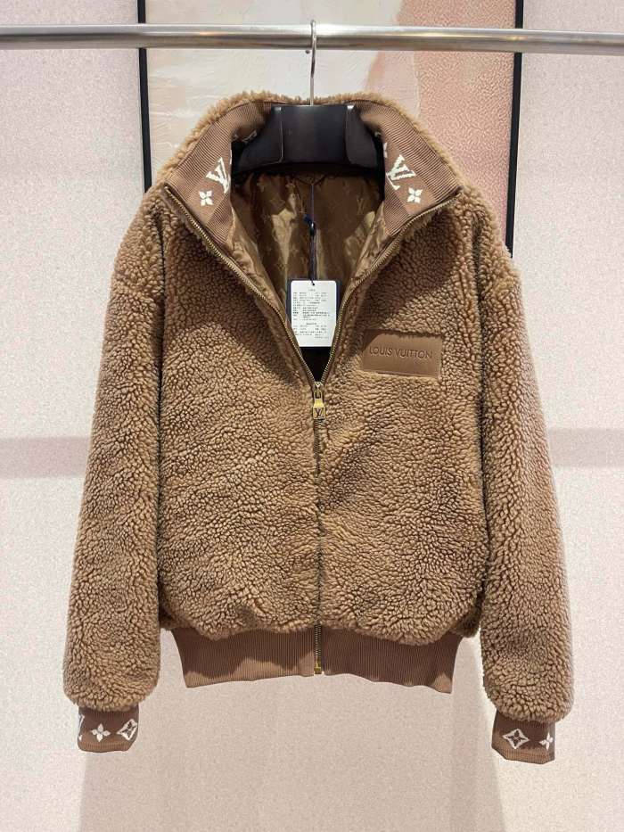 NIGO Louis Vuitton Women's and Men's Suede Leather Label Teddy Velvet Suede Belted Jacket With Leather Patches #nigo332529