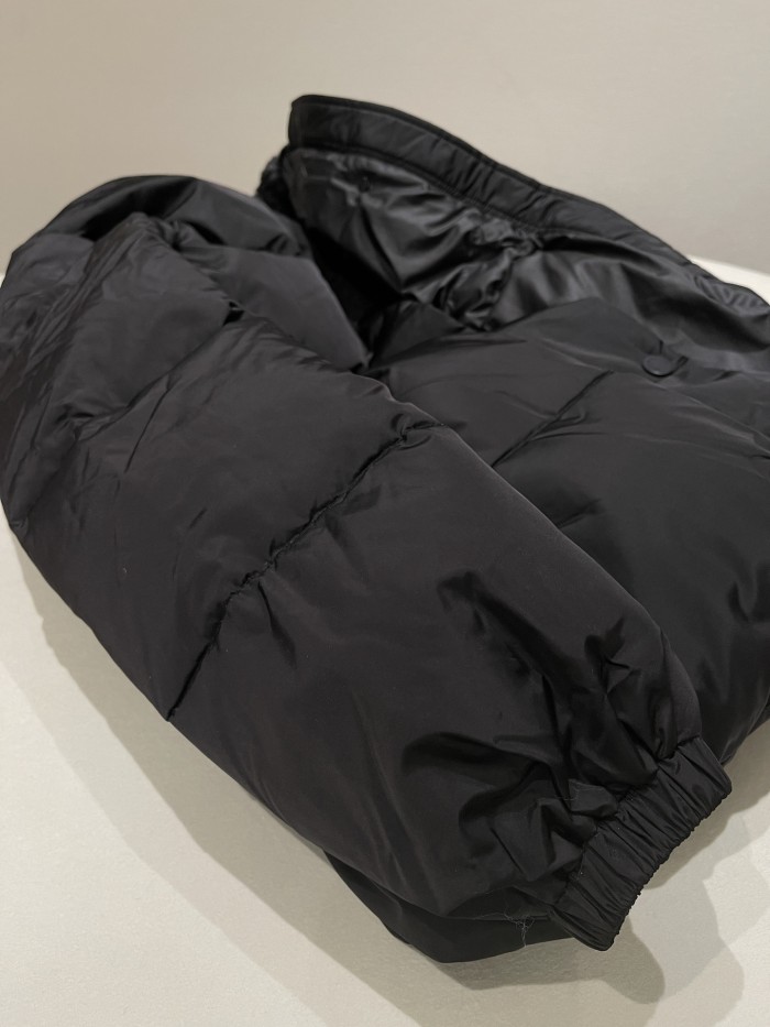 NIGO Moncler Women's Fall/Wimter Black Large Lapel Goose Down Jacket With Belt Nylon Short Style Light Jacket #nigo332539