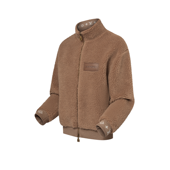 NIGO Louis Vuitton Women's and Men's Suede Leather Label Teddy Velvet Suede Belted Jacket With Leather Patches #nigo332529