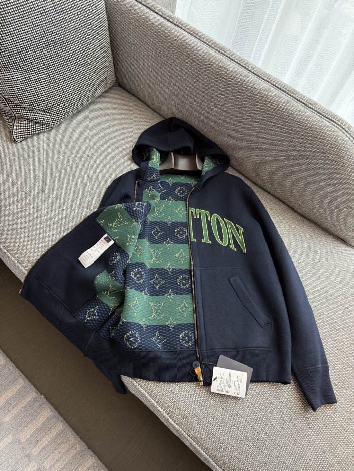 NIGO Louis Vuitton MONOGRAM Men's Spring/Fall Fashion Casual Hooded Zipper Letter Print Reversible Jacket #nigo331359