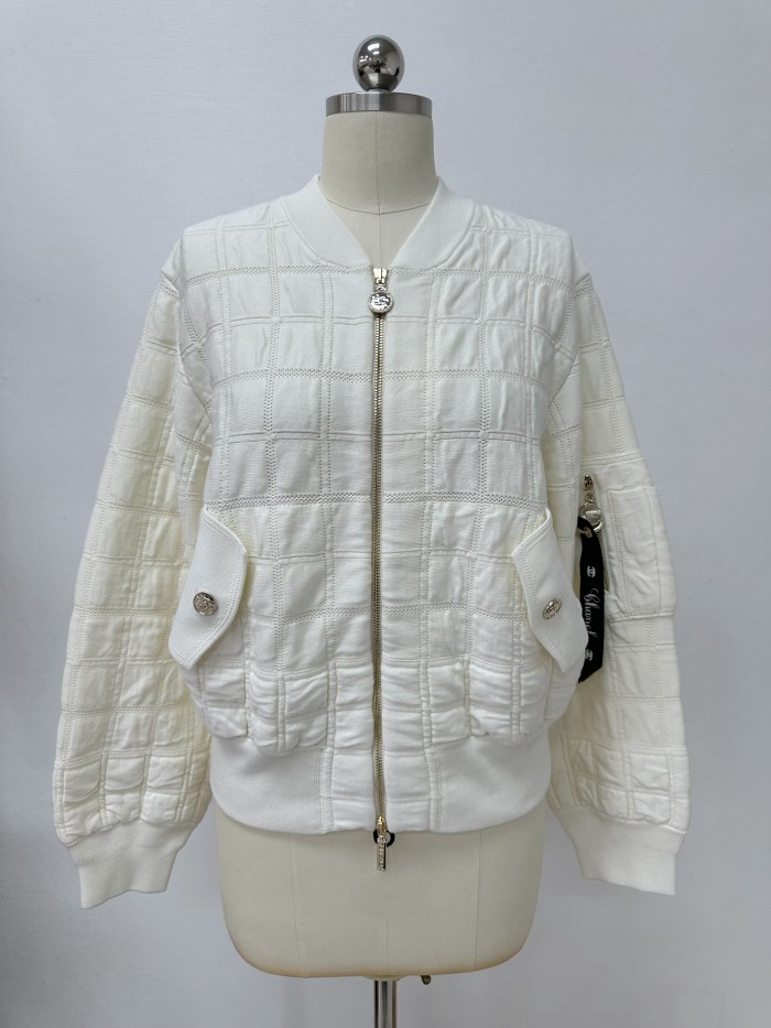 NIGO Chanel Women's Waist-Defining Zipper Long-Sleeve Jacket Checkered Solid-Color Fall/Winter Coat Ngvp #nigo331924
