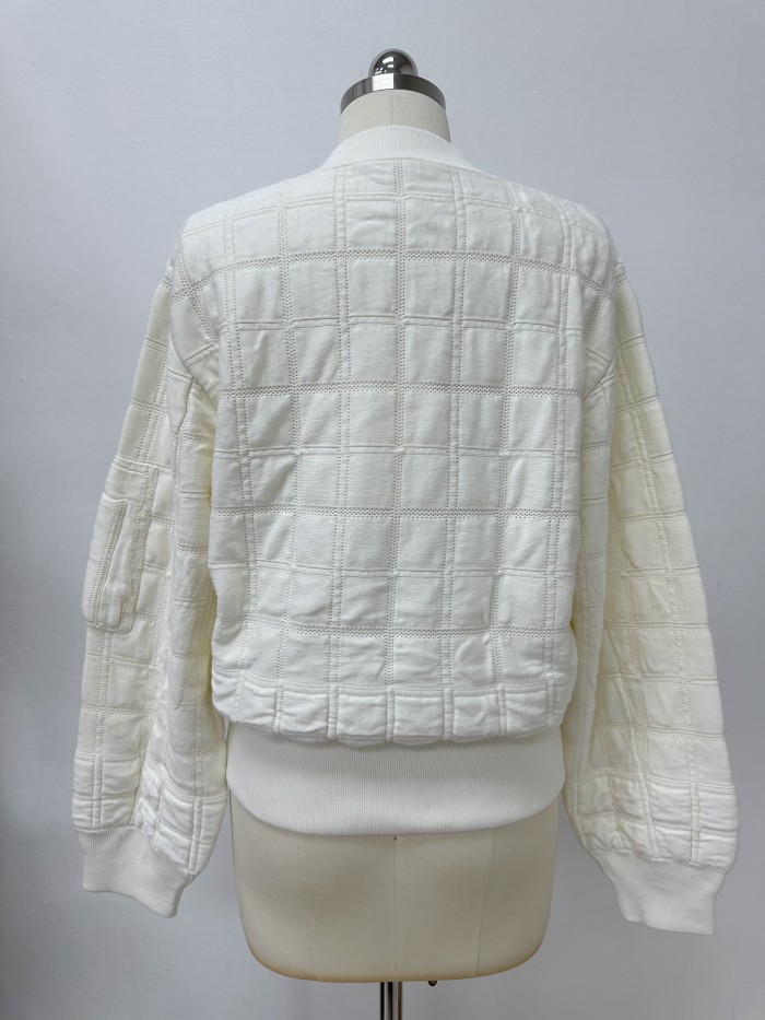 NIGO Chanel Women's Waist-Defining Zipper Long-Sleeve Jacket Checkered Solid-Color Fall/Winter Coat Ngvp #nigo331924