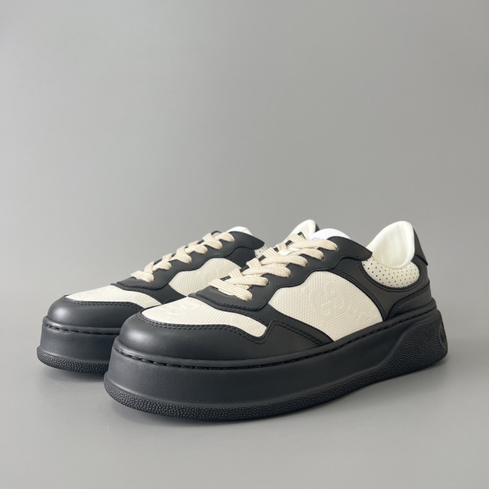 NIGO Gucci Chunky BGG Black And White Panda Biscuit Shoes Couple Model Cowhide Stitching GG Embossed Cowhide #nigo332565