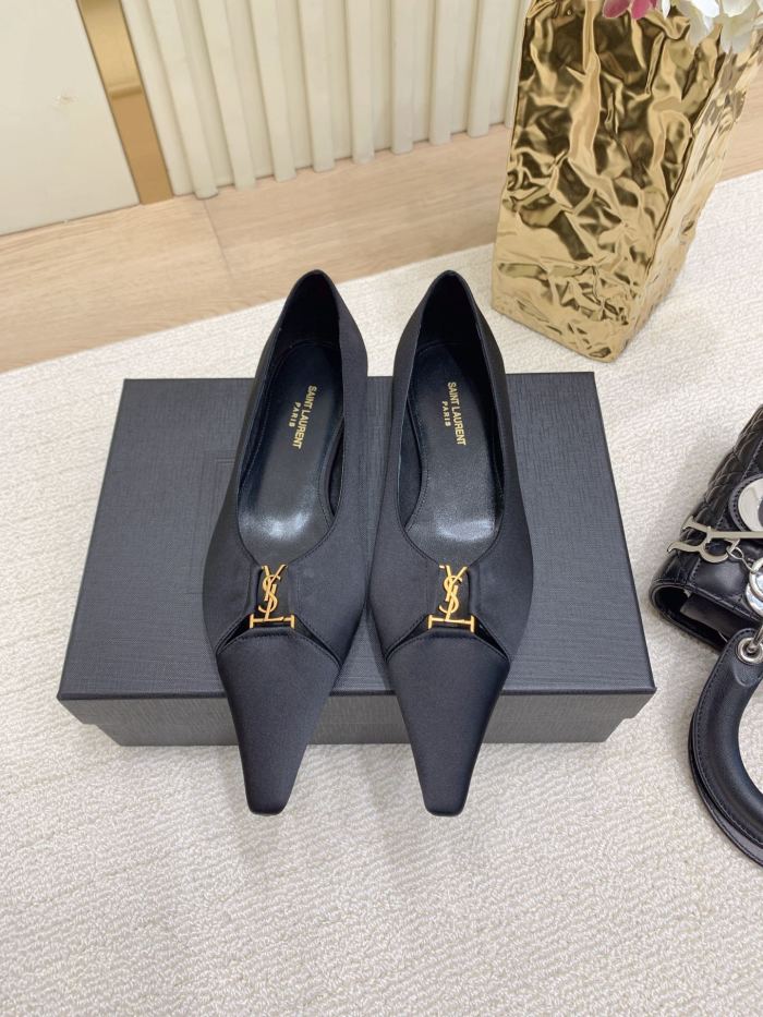 NIGO Saint Laurent Latest 2025 Silk Leather Spring/Summer Runway Single Shoes #nigo332701