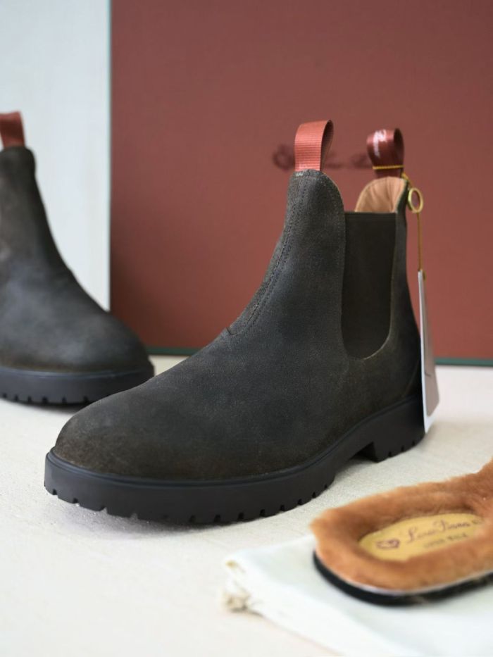 NIGO Loro Piana Men's Dover Walk Men's Chelsea Boots Winter shoes Low Cut Round Toe Martin Boot #nigo332379