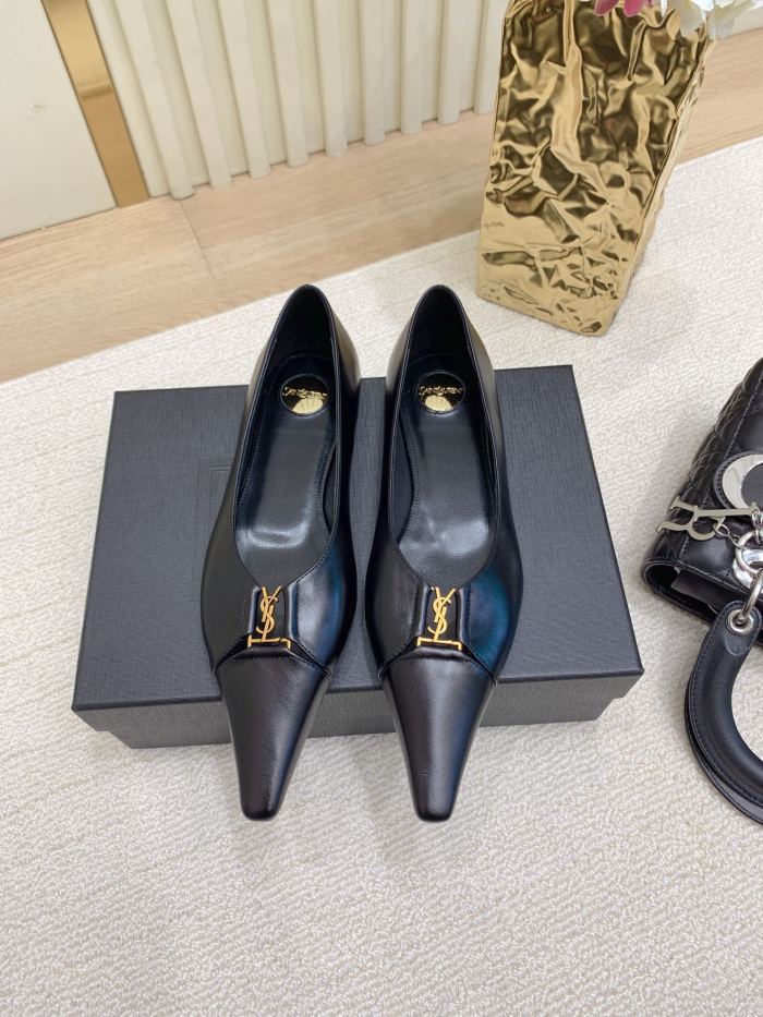 NIGO Saint Laurent Latest 2025 Silk Leather Spring/Summer Runway Single Shoes #nigo332701