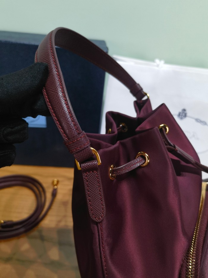 NIGO Prada Duet Recycled Nylon Bucket Bag Drawstring Closure Shoulder Bag #nigo332667