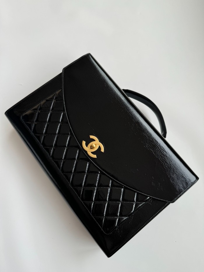 NIGO Chanel Advanced Handmade Series Briefcase Patented Wrinkled Lambskin Vintage Buttons #nigo332642
