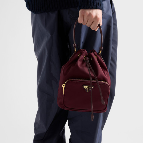 NIGO Prada Duet Recycled Nylon Bucket Bag Drawstring Closure Shoulder Bag #nigo332667