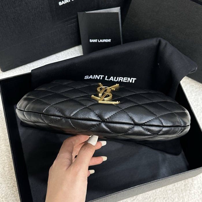 Saint Laurent ICARINO Quilted Nappa Leather Handbag ROSÉ Same Style Half-Moon Bag #nigo332811
