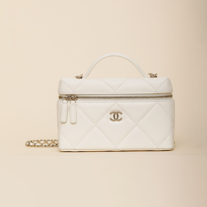 NIGO Chanel Chain Dressing Table Grained Shiny Calfskin with Gold Metal Dark Brown Fashion #nigo332778