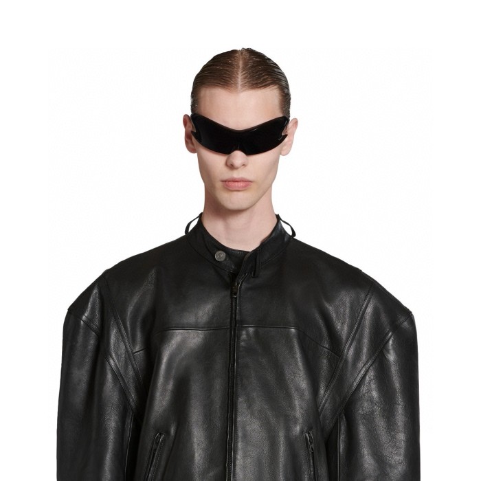 NIGO Balenciaga 25FW Cowhide Jacket Bew Double Zipper Ribbed Cuffs Leather Jacket Loose Version #nigo332836