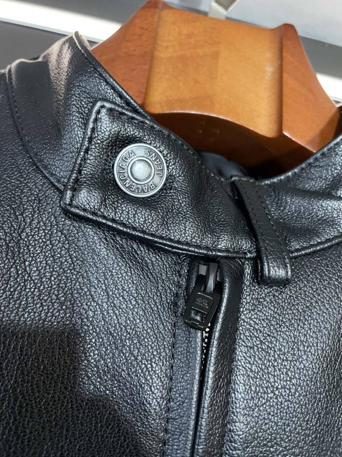 NIGO Balenciaga 25FW Cowhide Jacket Bew Double Zipper Ribbed Cuffs Leather Jacket Loose Version #nigo332836